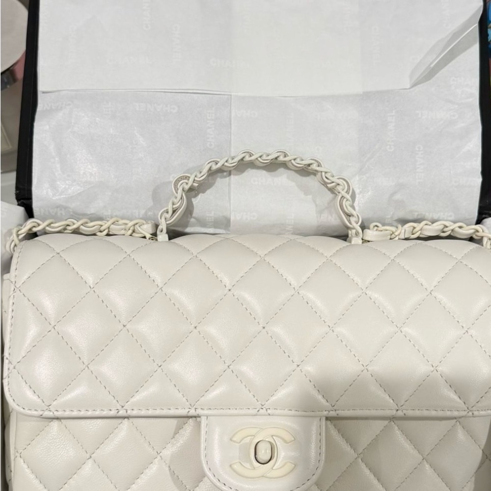 White Quilted Leather Bag